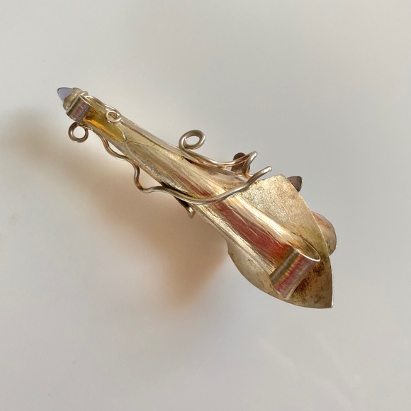 Stunning Handcrafted 10k & 925 Silver Pendant With Amethysts - Picture 5 of 6